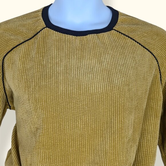 Noisy May Cropped Yellow Long Sleeve Corduroy Top - Picture 3 of 7